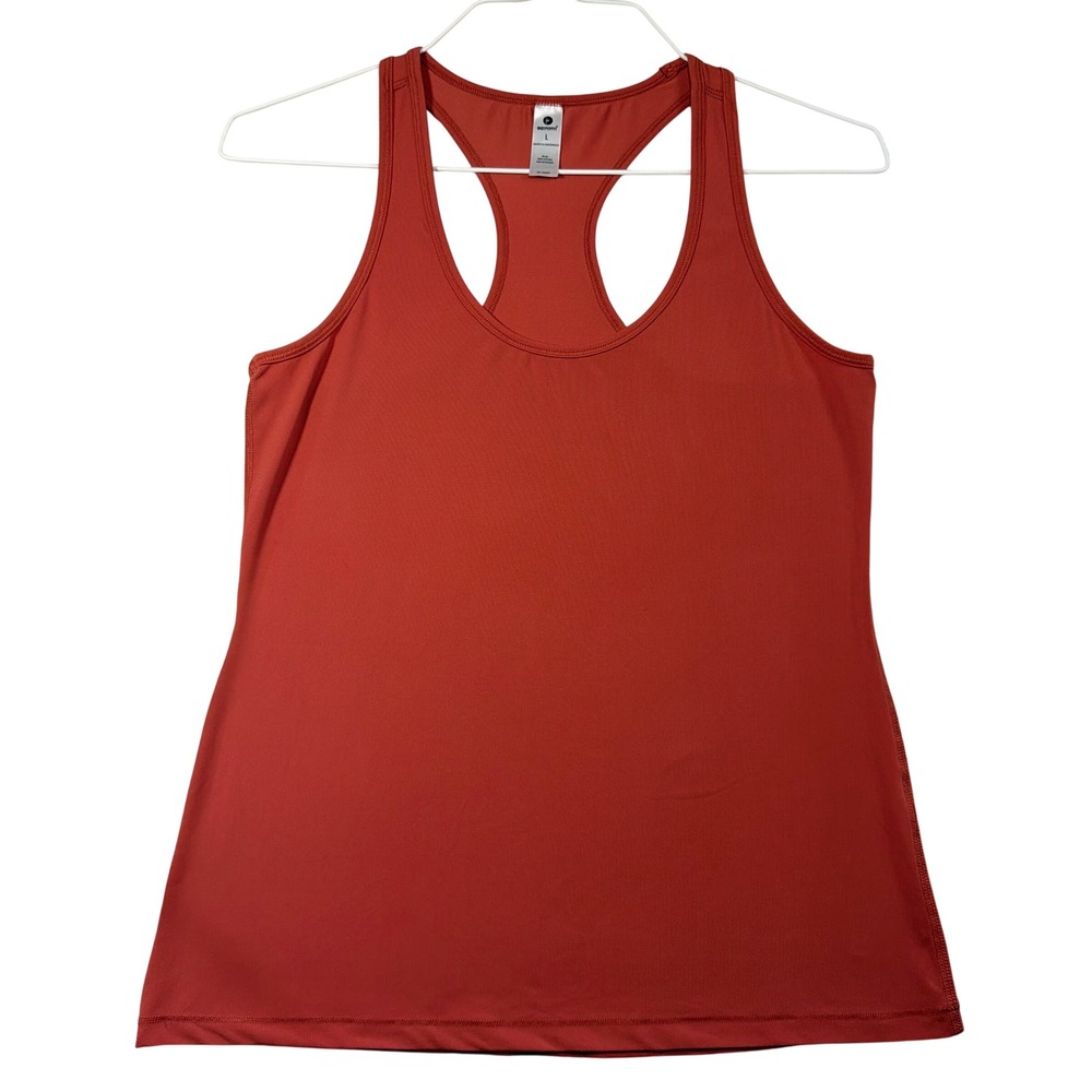 90 Degree by Reflex Womens Racerback Tank Top Burnt Orange Yoga Gym Large